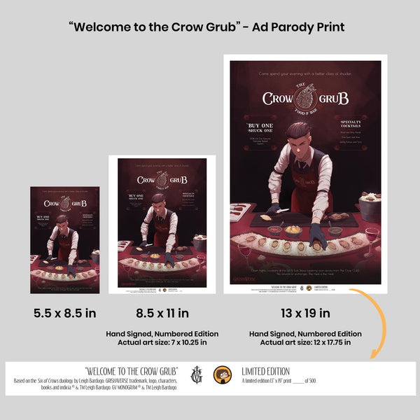 Welcome to the Crow Grub - Six of Crows Ad Parody Print (PRE-ORDER)