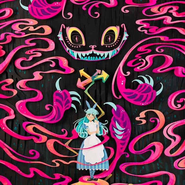 A Mad Grin - Alice in Wonderland Papercraft Print