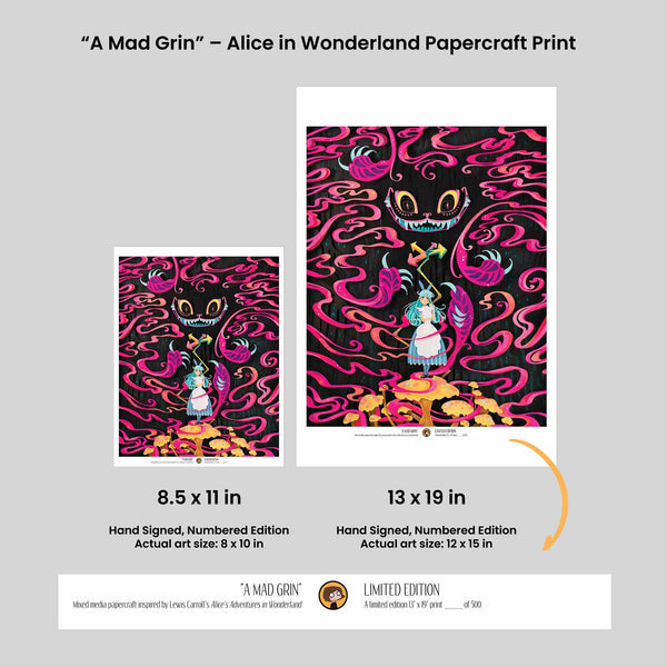 A Mad Grin - Alice in Wonderland Papercraft Print