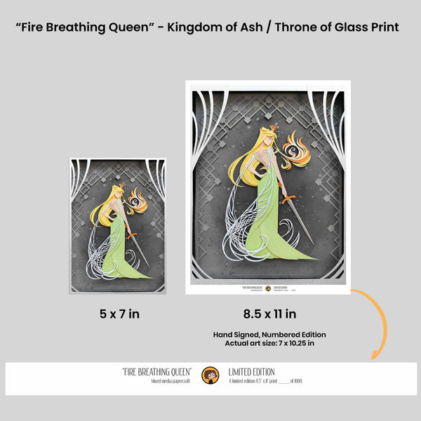 Fire Breathing Queen - Kingdom of Ash / Throne of Glass Officially Licensed Print
