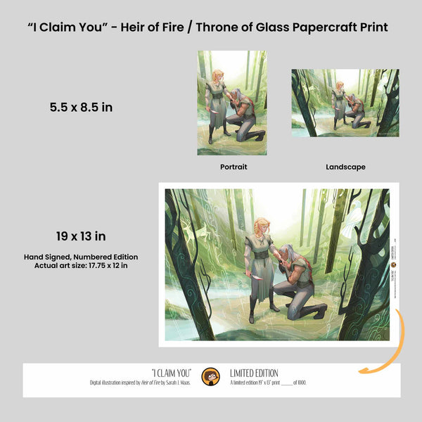 I Claim You - Heir of Fire / Throne of Glass Officially Licensed Print